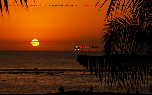 Sunset in Kuta beach, Bali